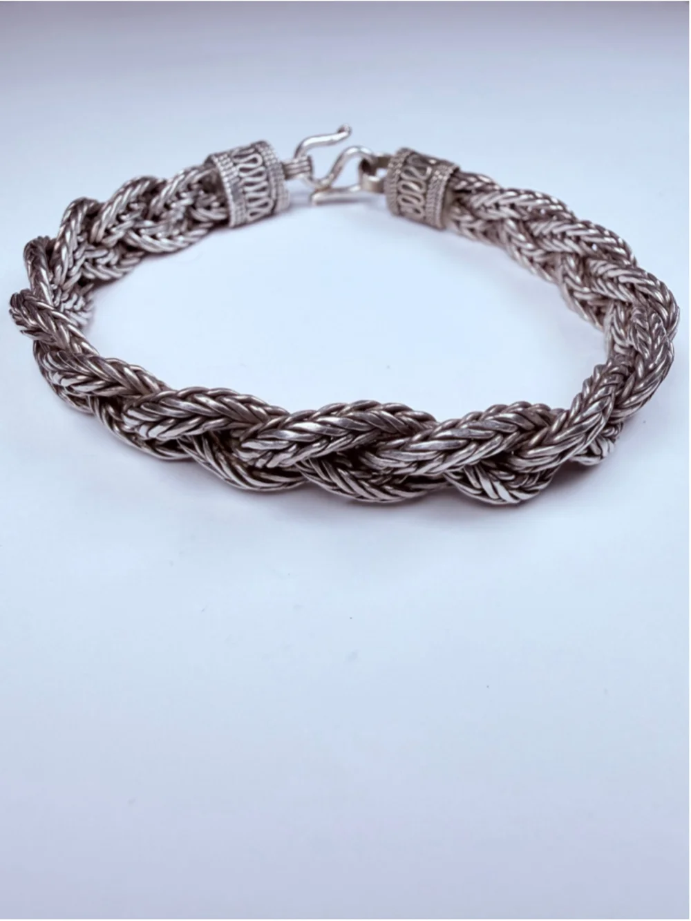 Classic Chain Tulang Naga Braided Dragon Weave 925 Sterling Silver VTG Bracelet